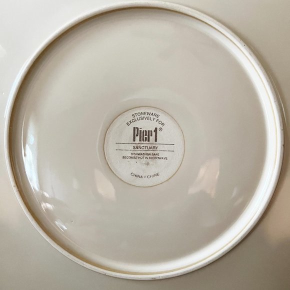 Pier 1 Sanctuary Dinner Plate in Tan with Brown Etched Starburst - Picture 4 of 6